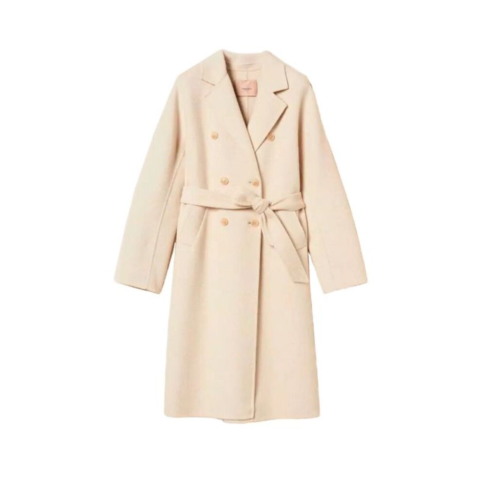 Twin Set Women Double-Breasted Wool Coat With Belt